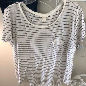 H&M black and white striped tee